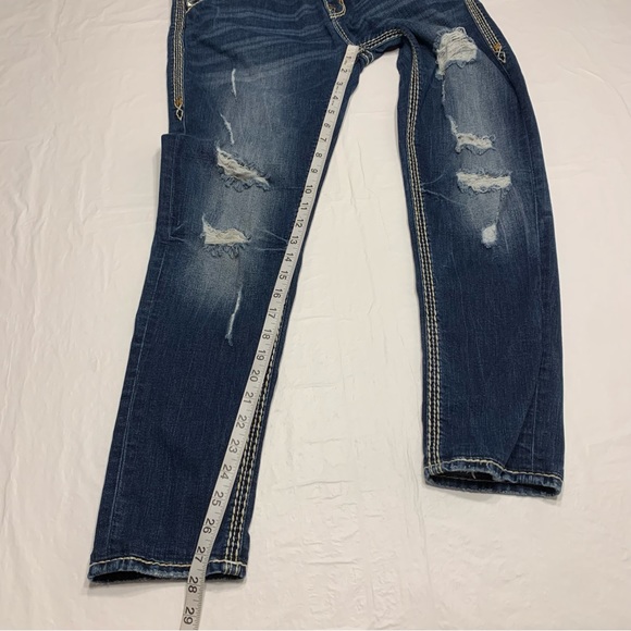 Rock Revival Boris Skinny Embroidered Distressed Skinny Jeans Women’s 30 - Picture 11 of 12